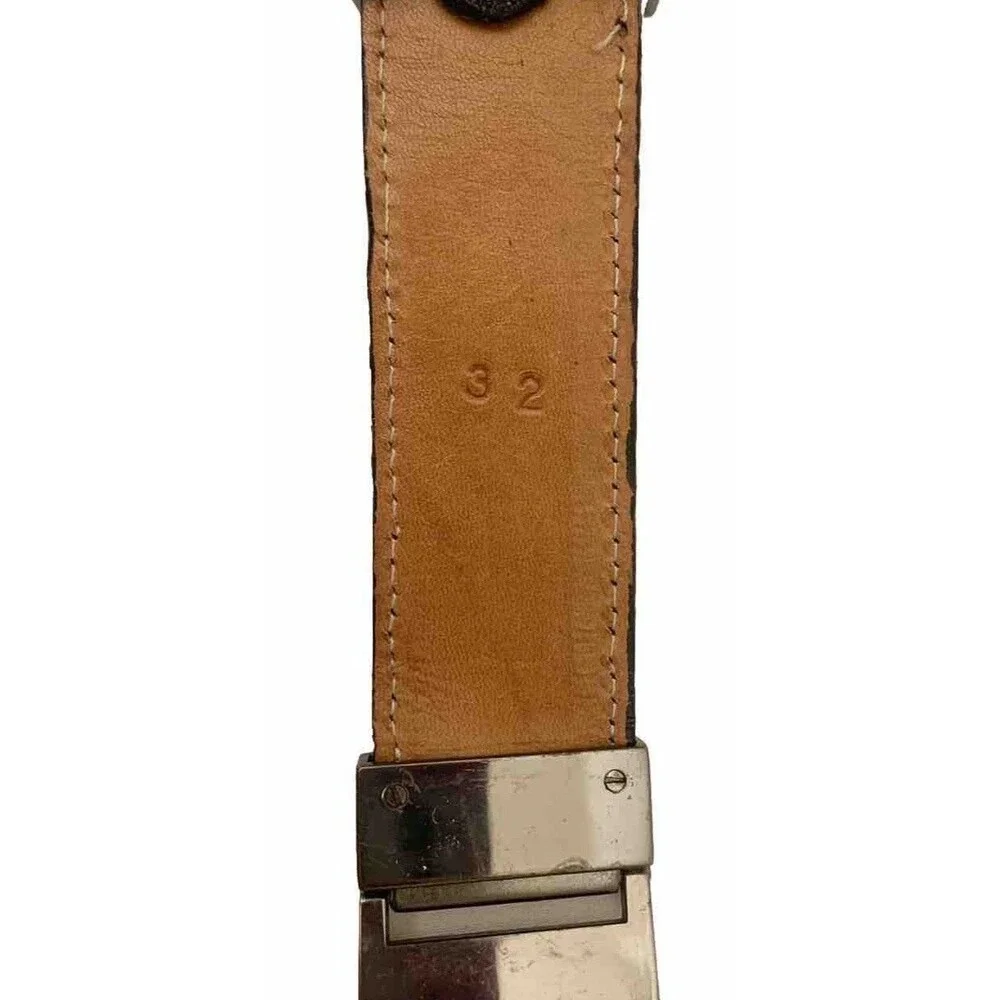 River Belts Snake Skin Belt 32 Black Leather Metal Accents Western Embossed